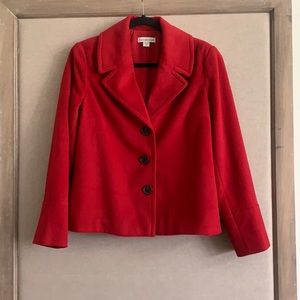 Coldwater creek deep red wool blend blazer
